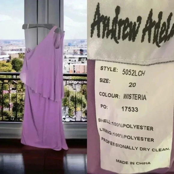 NEW Andrew Adela Size 20 Wisteria Purple Matron of Honor Bridesmaid Dress Prom - Picture 1 of 7